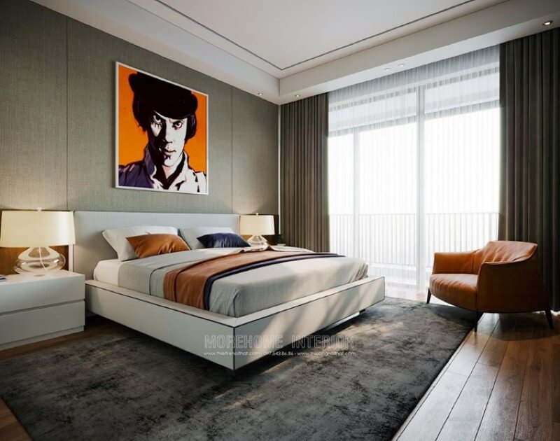 Tranh canvas treo tường sáng tạo tạo điểm nhấn độc đáo cho thiết kế phòng ngủ Thiết kế phòng ngủ biệt thự