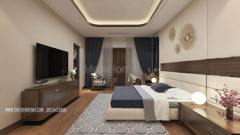 Mẫu giường ngủ bọc da cao cấp cho phòng ngủ nhà phốbiệt thự