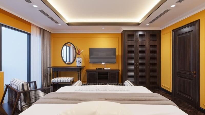 Mẫu cửa gỗ 1 cánh mang lại sự hiện đại cho phòng ngủ.