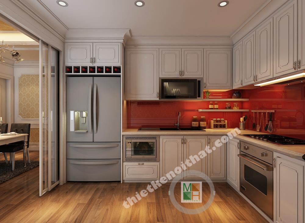 Quy trình thi công kính màu ốp bếp cho phòng bếp