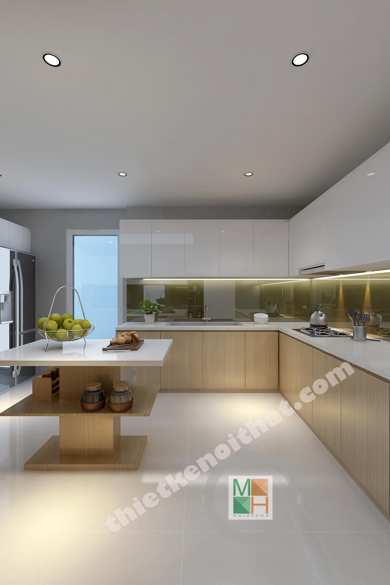 Quy trình thi công kính màu ốp bếp cho phòng bếp
