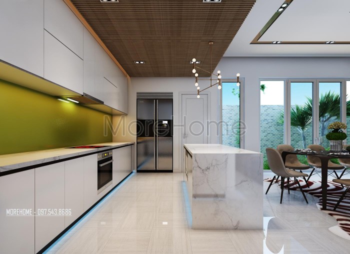 Quy trình thi công kính màu ốp bếp cho phòng bếp