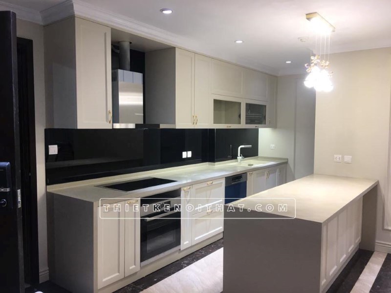 Thi công kính ốp bếp cường lực